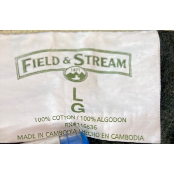 Men's Long Sleeve - 100% Cotton - Field & Stream - Shirt Large - Green Button Up - Picture 4 of 5